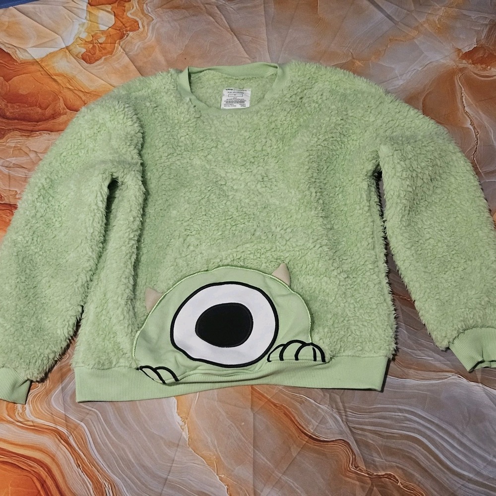 Little Sleepies Disney Pixar Monsters Inc Mike Wazowski Fuzzy Sweatshirt Size 10